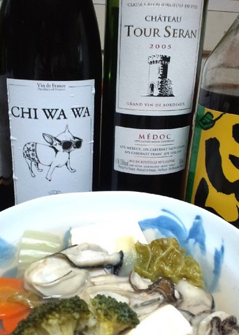 チワワと牡蠣鍋.jpg